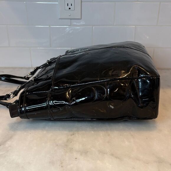 Coach Bag Purse Handbag High Gloss Patent Leather EW Shopper Tote Bag - Picture 10 of 16